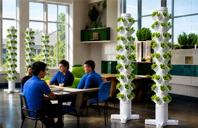 Cultivo vertical PLANNTA em uma escola