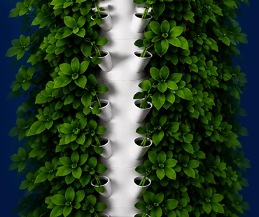 Torre de cultivo vertical PLANNTA com plantas